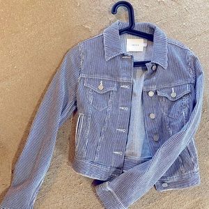 Dark blue stripped cotton jacket